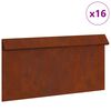 vidaXL Snail Fence 16 pcs 50 x 3.5 x 25 cm Weathering Steel Rusty