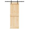 vidaXL Sliding Door with Hardware Set 70x210 cm Solid Wood Pine