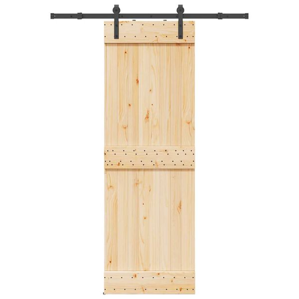 vidaXL Sliding Door with Hardware Set 70x210 cm Solid Wood Pine
