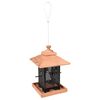 FLAMINGO Bird Feeder Silo Zulma 22 cm Wood Black and Brown