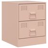 vidaXL Bedside Cabinet Pink 34.5x39x44 cm Steel