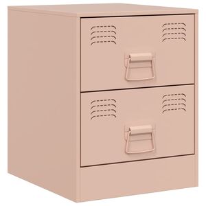 vidaXL Bedside Cabinet Pink 34.5x39x44 cm Steel