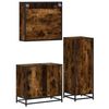 vidaXL 3 Piece Bathroom Furniture Set Smoked Oak Engineered Wood