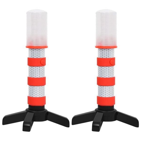 vidaXL Electronic Road Flashlights 2 pcs 10.5x8x21 cm