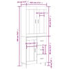 vidaXL Highboard Grey Sonoma 69.5x34x180 cm Engineered Wood