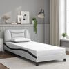 vidaXL Bed Frame with LED without Mattress "Hvar" White and Black 90x200 cm