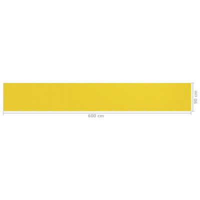 vidaXL Balcony Screen Yellow 90x600 cm HDPE