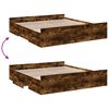 vidaXL Bed Frame with Drawers without Mattress Smoked Oak 200x200 cm