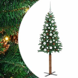 vidaXL Slim Christmas Tree Green 150 cm PVC and Solid Pine wood