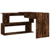 vidaXL Corner Desk Smoked Oak 200x50x76 cm Engineered Wood
