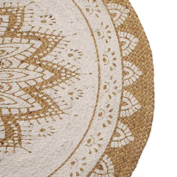 vidaXL Jute Rug Floral Natural 122 x 183 cm Jute
