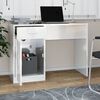 vidaXL Desk with Drawer&Cabinet High Gloss White 100x40x73 cm Engineered Wood