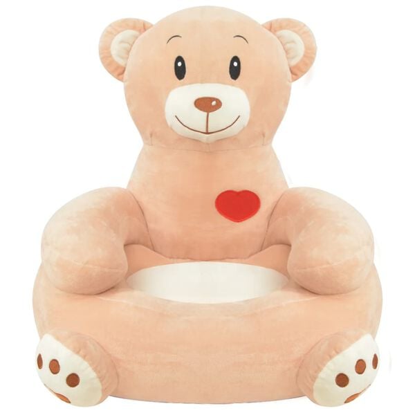 vidaXL Plush Children's Chair Bear Brown