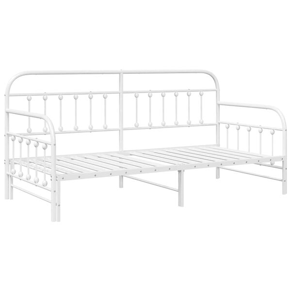vidaXL Daybed Frame White 100 x 200 cm Powder-Coated Steel