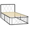 vidaXL Bed Frame without Mattress Black Metal 90x200 cm