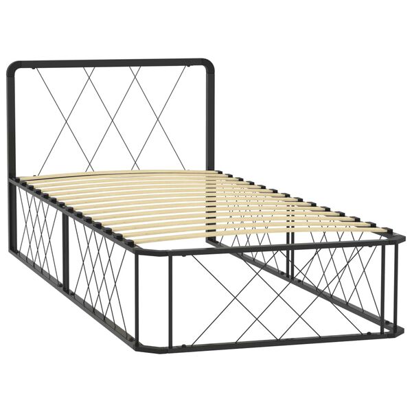 vidaXL Bed Frame without Mattress Black Metal 90x200 cm