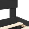 vidaXL Bed Frame with Headboard Black 135 x 190 cm Engineered Wood