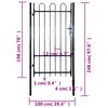 vidaXL Fence Gate with Hoop Top (single) 100 x 198 cm