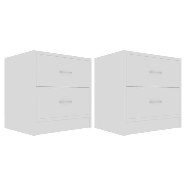 vidaXL Bedside Cabinets 2 pcs White 40x30x40 cm Engineered Wood