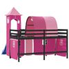 vidaXL Kids' Loft Bed with Tower without Mattress Pink 80x200 cm