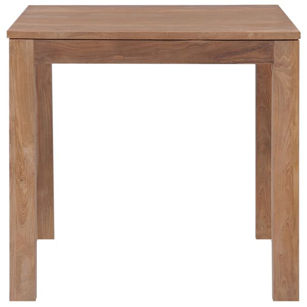 vidaXL Dining Table Solid Teak Wood with Natural Finish 82x80x76 cm