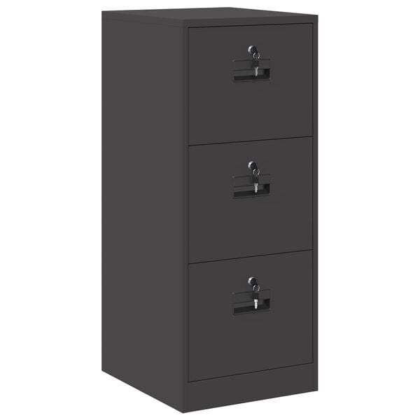 vidaXL File Cabinet Black 44 x 50 x 106.5 cm Cold-Rolled Steel