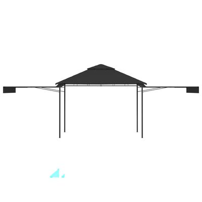 vidaXL Gazebo with Double Extending Roofs 3x3x2.75 m Anthracite 180g/m²