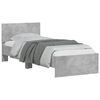vidaXL Bed Frame without Mattress with Headboard Concrete Grey 75x190 cm Small Single