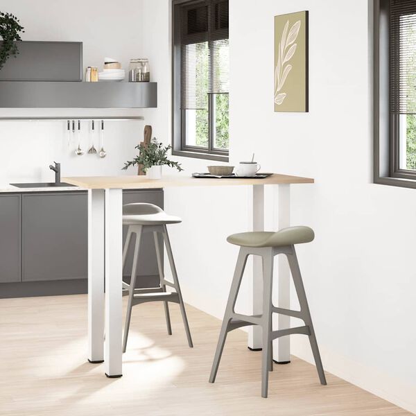 vidaXL Bar Table Legs 4 pcs White 110-112 cm Steel