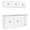 vidaXL Garage Cabinets 6 pcs White Engineered Wood