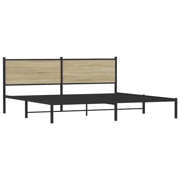 vidaXL Metal Bed Frame without Mattress Sonoma Oak 193x203 cm