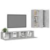 vidaXL 4 Piece TV Cabinet Set Concrete Grey Engineered Wood