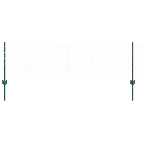 vidaXL Fence Posts Height Adjustable Manual 44 pcs Green 100 cm Steel
