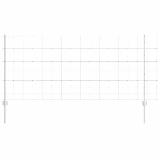 vidaXL Fence with Post Silver 1 x 50 m Steel