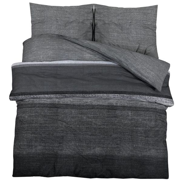 vidaXL Duvet Cover Set Dark Grey 225x220 cm Cotton