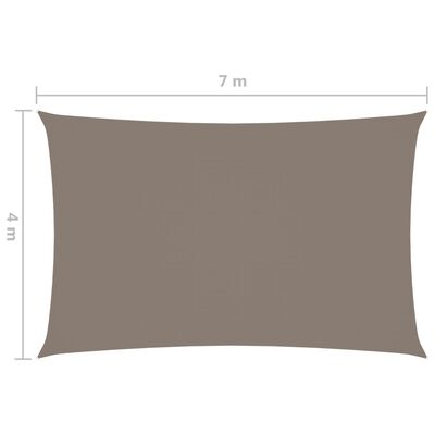 vidaXL Sunshade Sail Oxford Fabric Rectangular 4x7 m Taupe