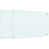 vidaXL Kitchen Backsplashes 2 pcs White 80x50 cm Tempered Glass