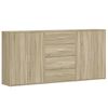 vidaXL Sideboards 3 pcs Sonoma Oak 60x31x84 cm Engineered Wood