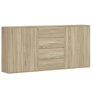 vidaXL Sideboards 3 pcs Sonoma Oak 60x31x84 cm Engineered Wood