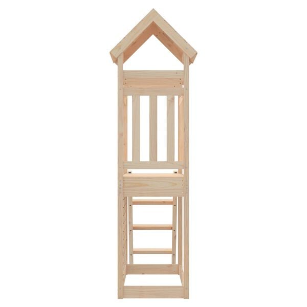 vidaXL Play Tower Brown 110.5 x 52.5 x 214 cm Solid Pine Wood
