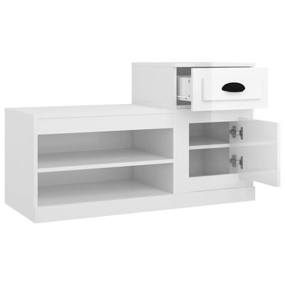 vidaXL Shoe Cabinet High Gloss White 100x42x60 cm Engineered Wood