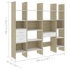 vidaXL 4 Piece Book Cabinet Set White and Sonoma Oak Engineered Wood
