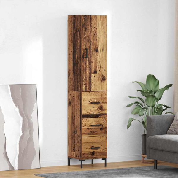 vidaXL Highboard Old Wood 69.5 x 34 x 180 cm Engineered Wood