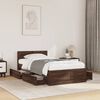 vidaXL Bed Frame with Headboard without Mattress Brown Oak 100x200 cm