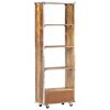 vidaXL Book Cabinet 56x28x163 cm Solid Rough Mango Wood
