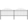 vidaXL Garden Fence with Spear Top Steel 359x150 cm Black