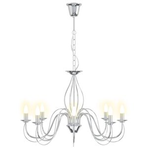 vidaXL Adjustable Chandelier E14 Metal Chrome &Oslash; 78 x 101 cm
