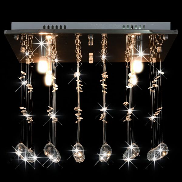 vidaXL Ceiling Lamp with Crystal Beads Silver Cubic G9