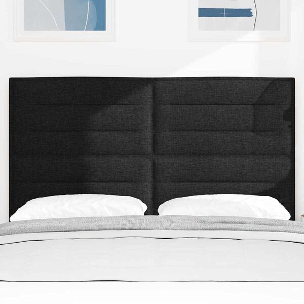 vidaXL LED Headboard with LED Strip Lights Manual Black 160 cm Fabric