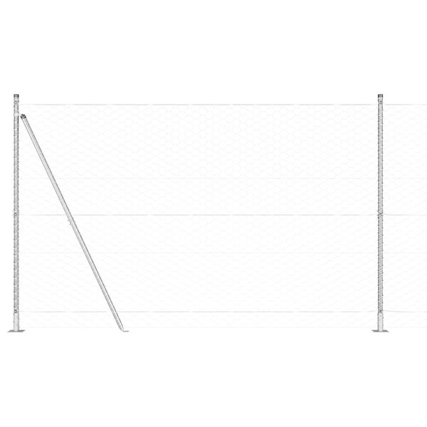 vidaXL Fence Post Silver 10 x 1.5 m (50 mm mesh) Steel